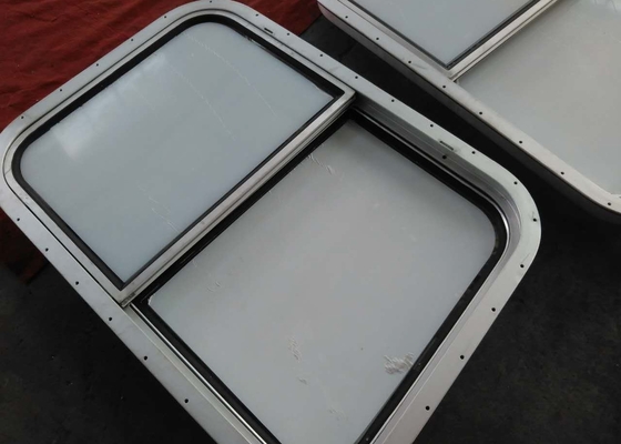 Ventanas de vidrio marinas rectangulares fijas de latón para cabina de barco
